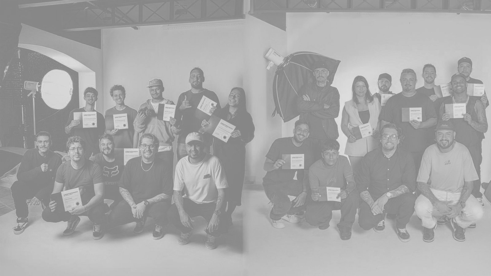 Participantes de formações práticas apresentadas no deck da Creative Raw